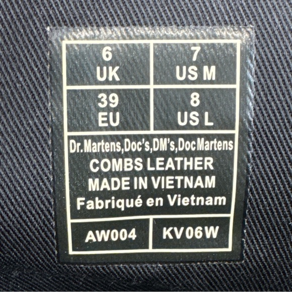 Dr Doc Martens Combs Leather Crazy Horse Boots Women 8 Men 7 Brown AirWair 8 Eye - Picture 10 of 11